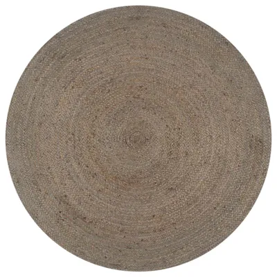 Image de Vidaxl Teppich handgefertigt um 150 cm Jute Grau