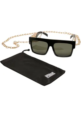 Image de Urban Classics Lunettes de soleil Zakynthos avec chaîne noir/or - UNI