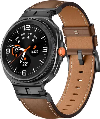 Immagine prodotto di Per Samsung Galaxy Watch 8 / 8 cinturino classico in pelle con connettore in metallo marrone / nero