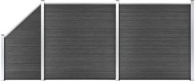 Produktbild von Zaunelement Set WPC 446x(105-186) cm Schwarz , Drahtzäune Design 2024