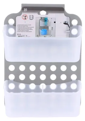 Produktbild von Pp diener für duschwand + 2 körbe - grau-transparent - Tendance