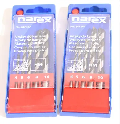 Produktbild von 2 x NAREX Steinbohrer Set 5-tlg 4-10 mm HM B…