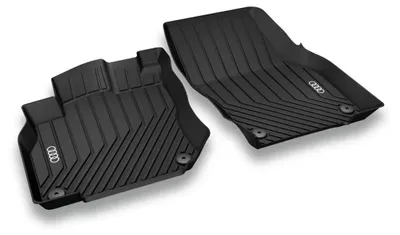 Produktbild von Original Audi Q3 Allwetterfußmatten Gummimatten vorne mit Befestigungspunkte