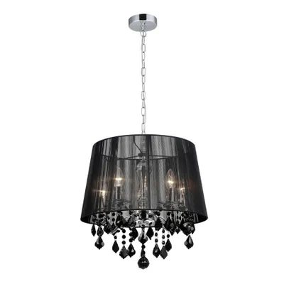 Zdjęcie produktu dla Żyrandol Italux Cornelia z kryształkami chrom MDM-2572/5 BK