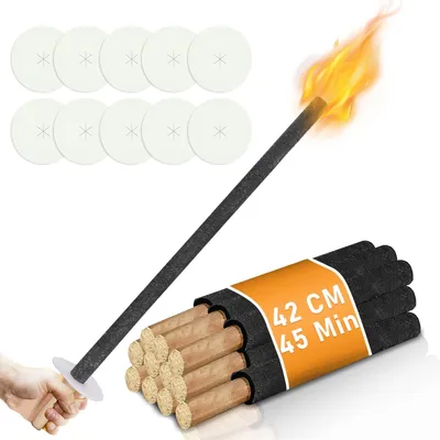 Image de Elzusha - Lot de 25 torches en cire naturelle pour l'extérieur