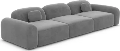 Produktbild von Samtstoff 3-Sitzer Couch Nuvia Dunkelgrau