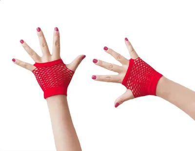 Produktbild von Oblique Unique Netzhandschuhe kurz fingerlos Party Karneval Fasching - rot