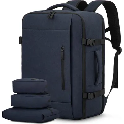 Produktbild von Reiserucksack Handgepäck Flugzeug 40L Laptopfach bis 17,3 Zoll Dunkelblau