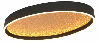 Image de Plafonnier GEETI Bormes ovale 42 W, 4 200 lm, 3 000 K, noir / or