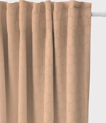 Produktbild von SCHÖNER LEBEN. Vorhang Waben Sechseck apricot gold metallic 245cm Aufhängung Smok-Schlaufenband
