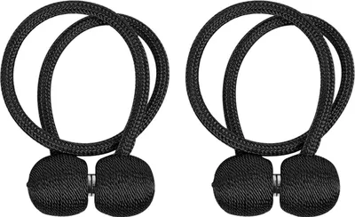 Produktbild von Intirilife Raffhalter Gardinenklammer 2-teiliges Set 40 x 3 cm in Schwarz - Zum praktischen Zusammenhalten von Vorhängen ohne Bohren oder Kleben