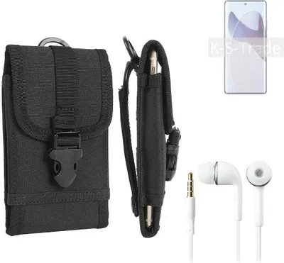 Produktbild von K-S-Trade Holster Schutz Hülle kompatibel mit Motorola X30 Pro Gürteltasche Handy Hülle Tasche outdoor Seitentasche schwarz 1x + Kopfhörer