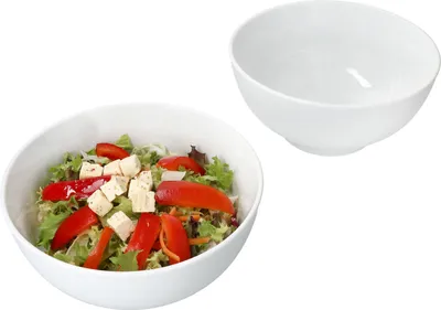 Produktbild von 2er Set STABIL Salatschalen 660 ml Porzellan-Schüssel Salat Dessert
