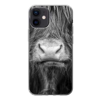 Produktbild von MuchoWow® Handyhülle Schutzhülle Hülle für iPhone 12 Schottischer Highlander - Haare - Tiere Silikon Softcase Handy Hülle - Schutzhülle