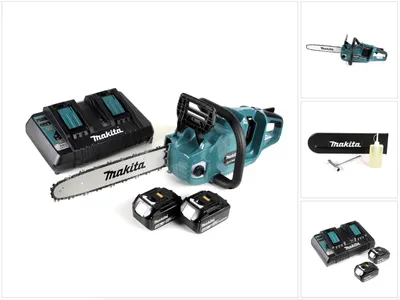 Obrázok produktu pre Akumulátorová reťazová píla Makita DUC 355 PM2 36V ( 2x18V ) Bezkartáčová 35 cm + 2x 4,0 Ah batéria + dvojitá nabíjačka