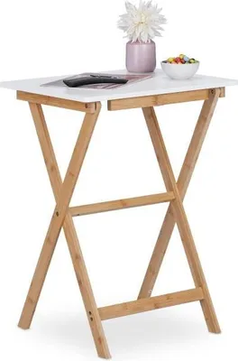 Obrázek produktu pro Bílý bambusový skládací stůl
