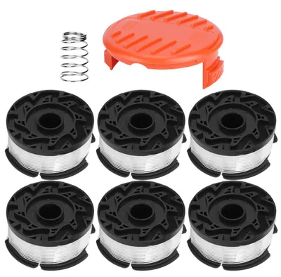 Immagine prodotto di Bobina per tosaerba a 6 pezzi con copertura, accessorio di ricambio, compatibile con Black & Decker AF100