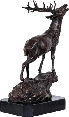 Produktbild von Bronzeskulptur Hirsch nach Pierre Jules Mene Figur 40cm Antik-Stil Replik Kopie