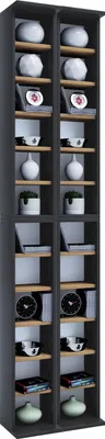 Immagine prodotto di Ripiano per CD in legno | Scaffale CD con spazio per 408 CD o 144 DVD o 80 Video | Dimensioni: H. 183 x W. 42 x D. 20 cm | Elegante scaffale CD/DVD | Blu ray Regal – Almera
