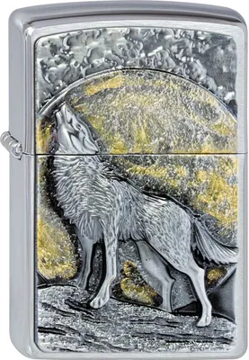 Produktbild von Zippo 200 Wolf und Mond verchromte winddichte hellere