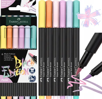 Produktbild von Faber-Castell 116453, 6 Farben, Gemischte Farben, Pinselspitze, Gemischte Farben, Rund, 6 Stück(e)