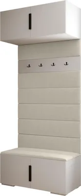 Produktbild von MEBLE KRYSPOL Inova 1 Flurmöbel-Set, 236,7x100x47cm - Weiß, Schwarz, Manila 02