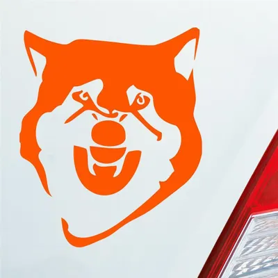 Produktbild von Auto Aufkleber Böser Husky angry Dog Tier Hund 12x10 cm Orange Sticker Heckscheibenaufkleber