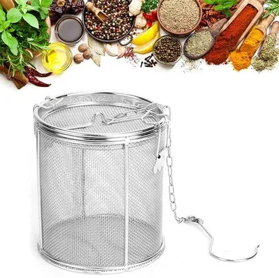 Produktbild von Ibenzoa® Robustes Edelstahl-Teesieb & Gewürzfilter – feinmaschiges Handsieb mit Kette & Haken, manuelle Bedienung für Grün-, Schwarz- und Kräutertee