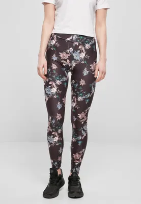 Image de Urban Classics Ladies Soft AOP Leggings blacksoftflower - M