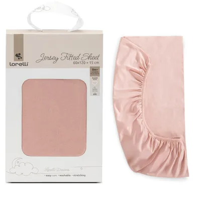 Produktbild von Lorelli Jersey-Spannbettlaken 60x120 cm, 100 % Baumwolle, Rosa