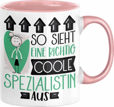 Produktbild von Spezialistin Geschenk Tasse Lustig Geschenkidee für Spezialistin Geburtstag So Sieht Eine Richtig Coole Spezialistin Aus Frauen Spruch (Rosa)