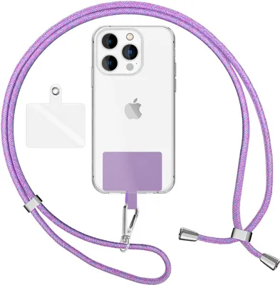 Produktbild von NALIA Universal Lanyard mit 2 Pads & Karabinerhaken - 160cm Handykette zum Umhängen -  Rosa Bunt
