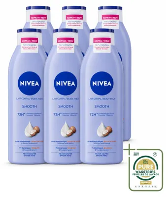 Obrázok produktu pre 6 x NIVEA Hydratačný mlieko na telo s bambuckým maslom pre suchú pokožku, 250 ml - balenie s 6 kusmi