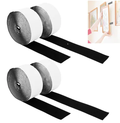 Klettband selbstklebend extra stark, 5 cm x 6 m, 4 Rollen Nylon