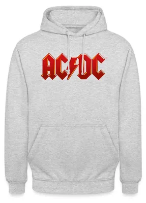 Produktbild von Spreadshirt AC/DC Klassisches Logo Mit Blitz Uni Hoodie, L, Hellgrau meliert