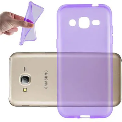 Produktbild von Cadorabo Hülle für Samsung Galaxy J2 2015 Schutz Hülle in Lila Schutzhülle TPU Silikon Cover Etui Case