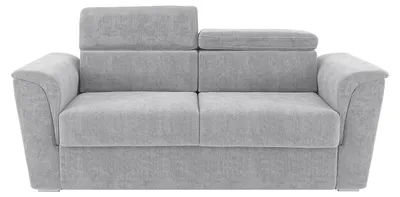 Produktbild von Schlafsofa mit Matratze 3-Sitzer - Strukturstoff - Hellgrau - Liegefläche 140 cm - Matratze 22 cm mit Memory-Schaum - RIZORA