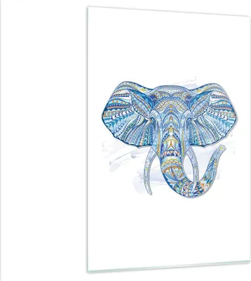 Produktbild von Bilder auf glas - Einteilig - Elefant Muster Tierwelt Afrika - 80x120cm - Glasbilder - Wandbilder - Bilder - Wanddekoration aus Glas - Glas Bilder - Wandbild auf Glas - GPA80x120-3089