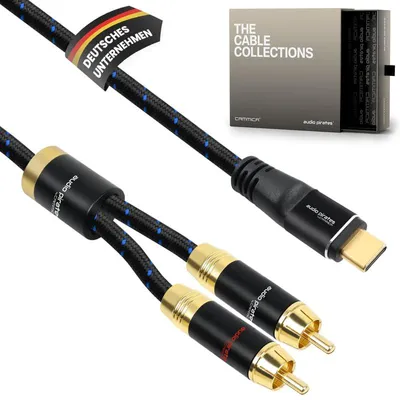 Produktbild von audio pirates USB-C auf Cinch Kabel (1m) OD: 6mm – Mittelklasse