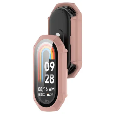 Produktbild von Etui ze szkłem do zegarka Bizon Case+Glass Watch do Xiaomi Smart Band 9, różowy