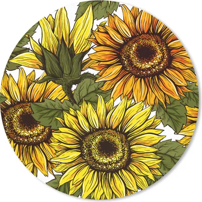Produktbild von MuchoWow® Mauspad Mousepad Sonnenblume - Vintage - Design 20x20 cm - Mousepads - Maus Mat - Pad - Mausunterlage - Schreibtischmatte