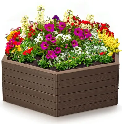 Obrázok produktu pre Záhradné obruby BASE WOOD - 6 prvkov - rustikálny tehlový vzhľad