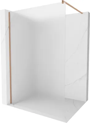 Image de Mexen Kioto Paroi de douche à l'italienne 100 x 200 cm, verre dépoli 8 mm, cuivre brossé - 800-100-101-65-30