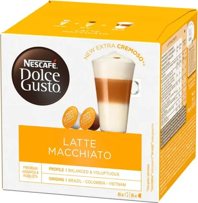 Zdjęcie produktu dla Nescafé Dolce Gusto Latte Macchiato, Kapsułka kawy, Latte macchiato, Dolce Gusto, 8 kub., Wielobarwny, Nescafé