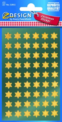 Produktbild von AVERY Zweckform ZDesign Vianočné samolepky "Stars" zlaté 2 listy po 54 samolepkách