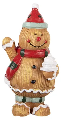 Produktbild von Clayre & Eef Weihnachtsdekorationsfigur Pfefferkuchenmann 5x4x9 cm Braun Kunststoff