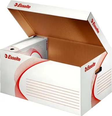Image de ESSELTE Conteneur d'archives avec couvercle rabattable A4 Carton ondulé blanc