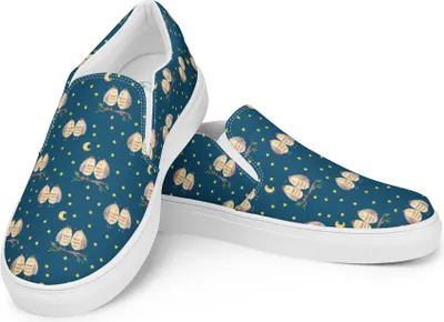 Produktbild von Mr. & Mrs. Panda Espadrilles Eulen Liebe Größe 36 1/2 - Blau - Geschenk, Eule, glücklich, Spruch, Loafer Damen, Slipper, Mokassins, Ballerinas, Damenschuhe