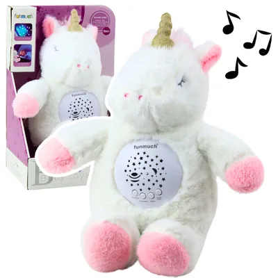 Image de Peluche licorne endormie, peluche, projecteur sonore