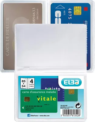 Image de 15x ELBA 100202636 Pochette pour 4 cartes de crédit 0,20 mm PVC